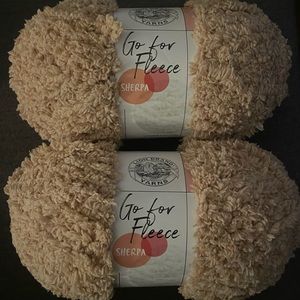 2 Skeins Lion Brand Go For Fleece Yarn